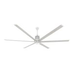 i6 96″ 6 Blade Indoor Smart Ceiling Fan with Remote Control and White Motor / Body