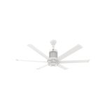 i6 60″ 6 Blade Indoor Smart Ceiling Fan with Remote Control and White Motor / Body