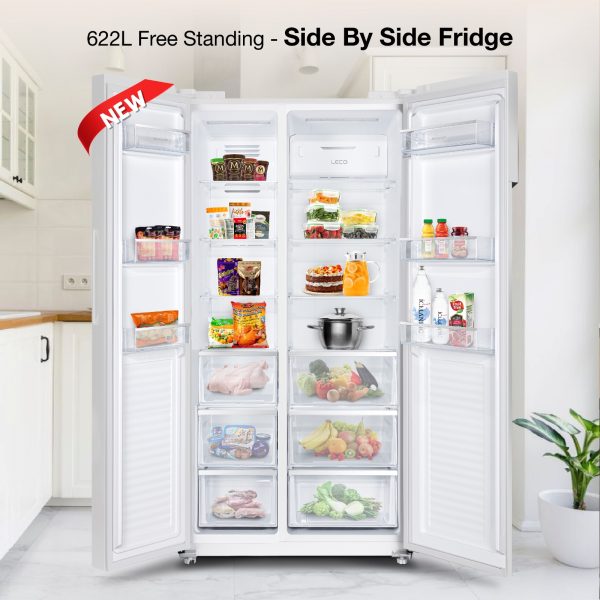 Brandt 622L SBS Fridge White Glass BGA622NWA