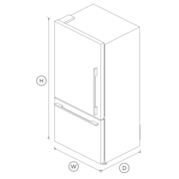 Freestanding Refrigerator Freezer, 79cm, 519L RF522WDX