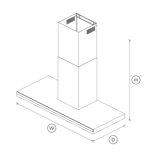 Wall Rangehood, 120cm, Box Chimney HC120DCXB
