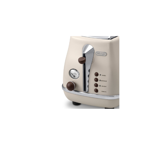 Delonghi Icona Vintage Beige 2-Slice Toaster (Lid) - CTOV2003.BG