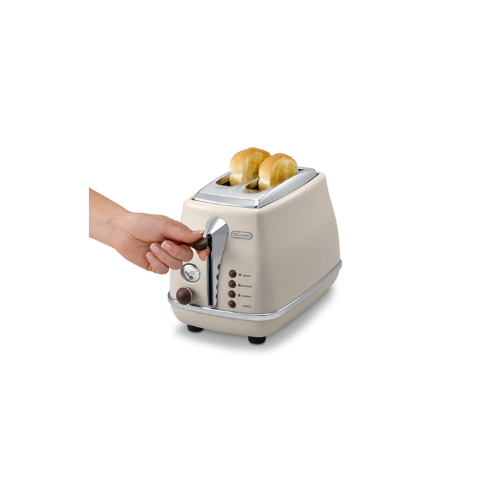Delonghi Icona Vintage Beige 2-Slice Toaster (Lid) - CTOV2003.BG