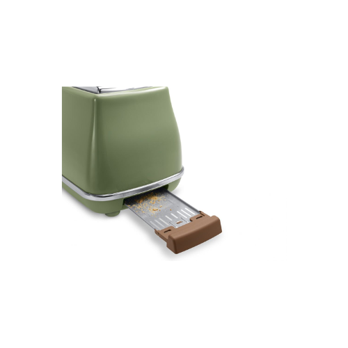Delonghi Icona Vintage Olive Green 2-Slice Toaster (Lid) - CTOV2003.GR