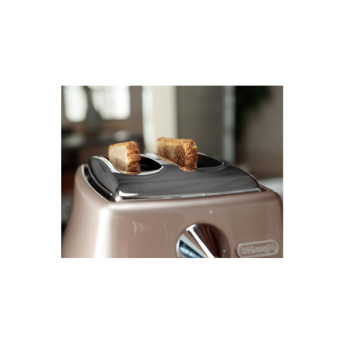 Delonghi Icona Metallics Champagne Beige 2 Slice Toaster - CTOT2003.BG