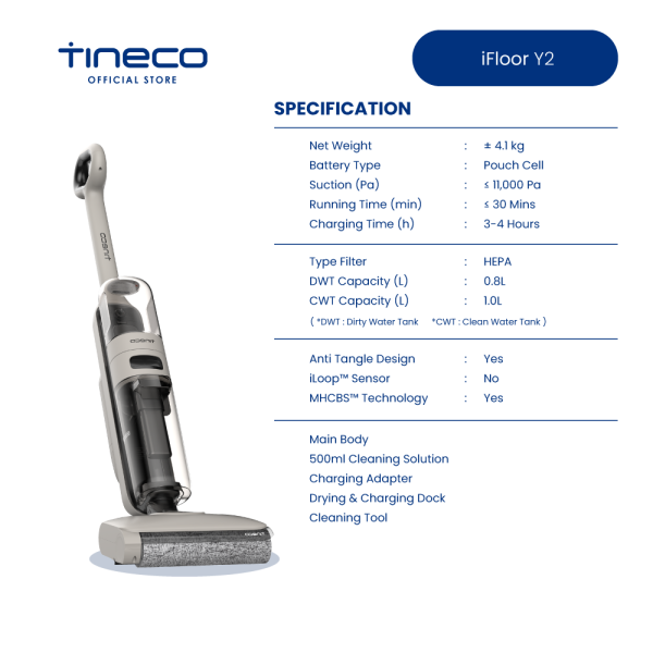 Tineco | iFloor Y2 Cordless Wet Dry Vacuum Cleaner